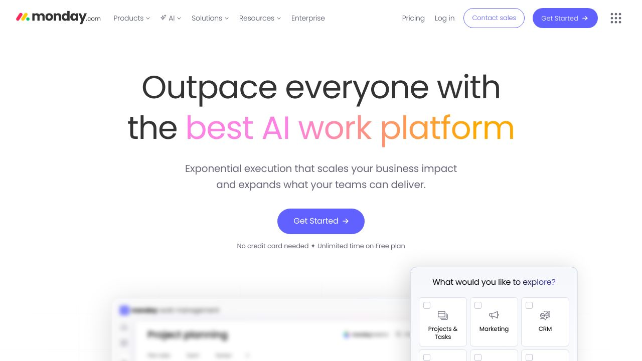 Monday.com project management software interface screenshot.
