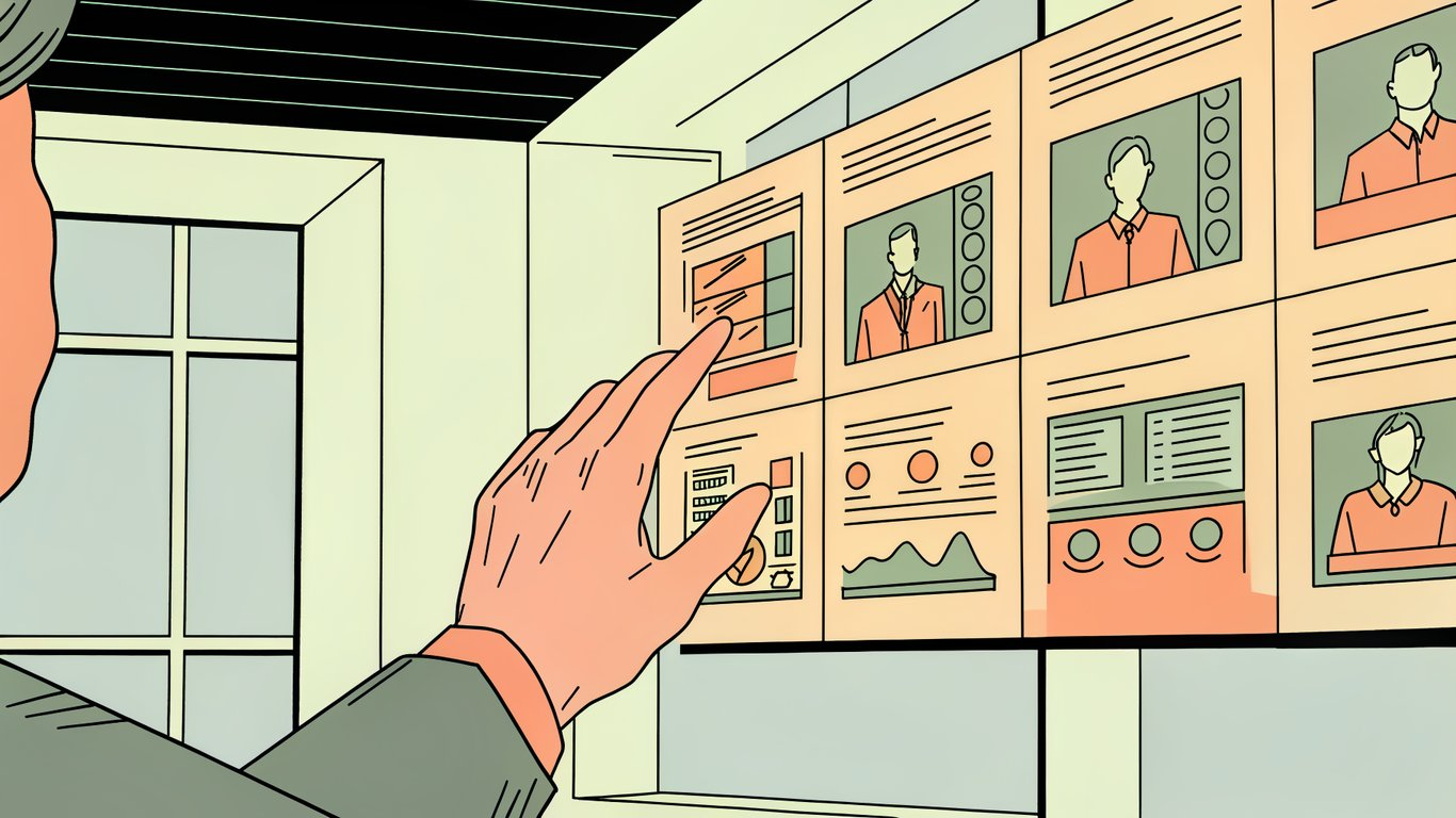 An HR professional using an AI interface to manage recruiting tasks efficiently.