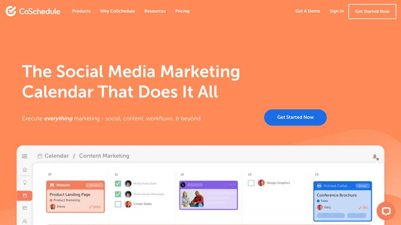CoSchedule marketing calendar interface.