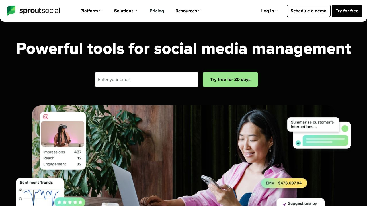 Sprout Social homepage or dashboard interface.