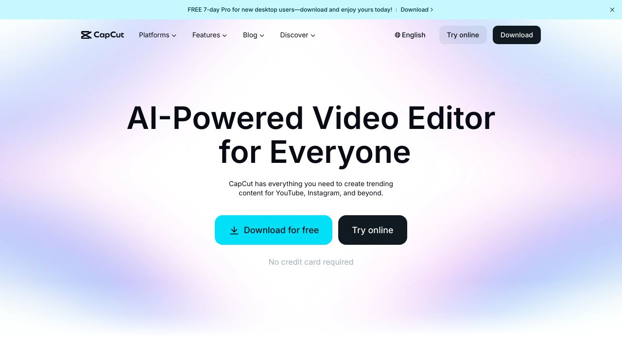 CapCut's user-friendly video editing interface with templates
