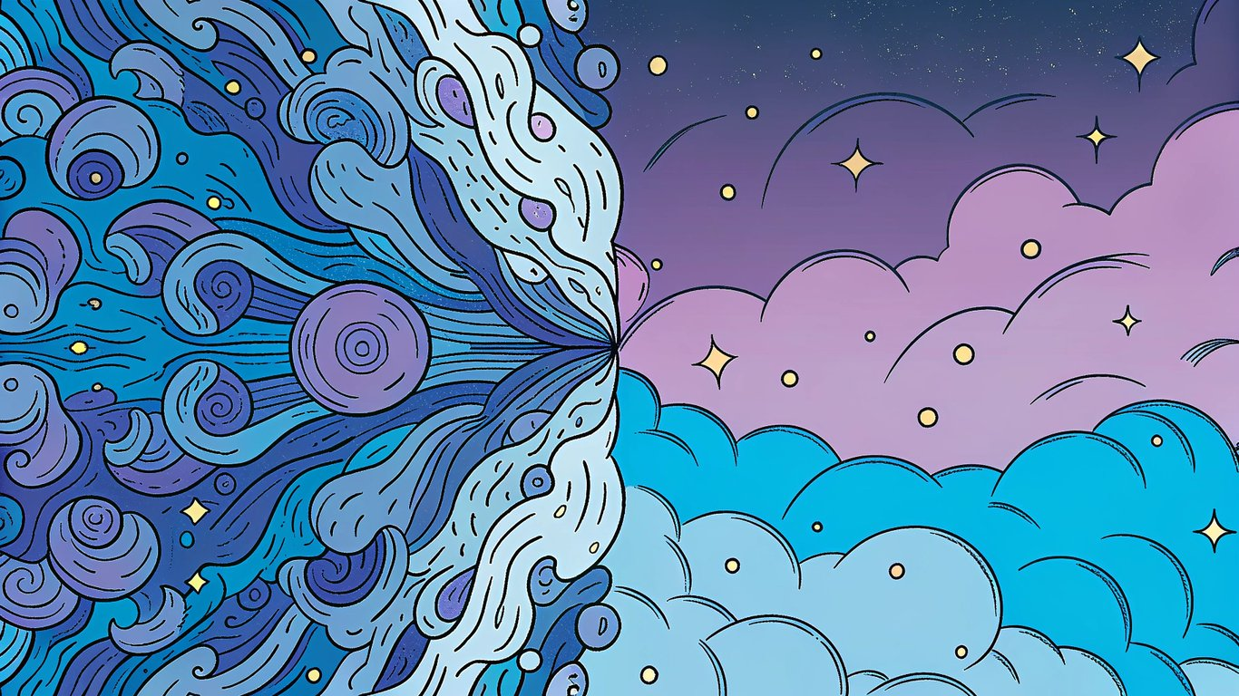 Illustration of chaotic data being transformed into clear insights by AI