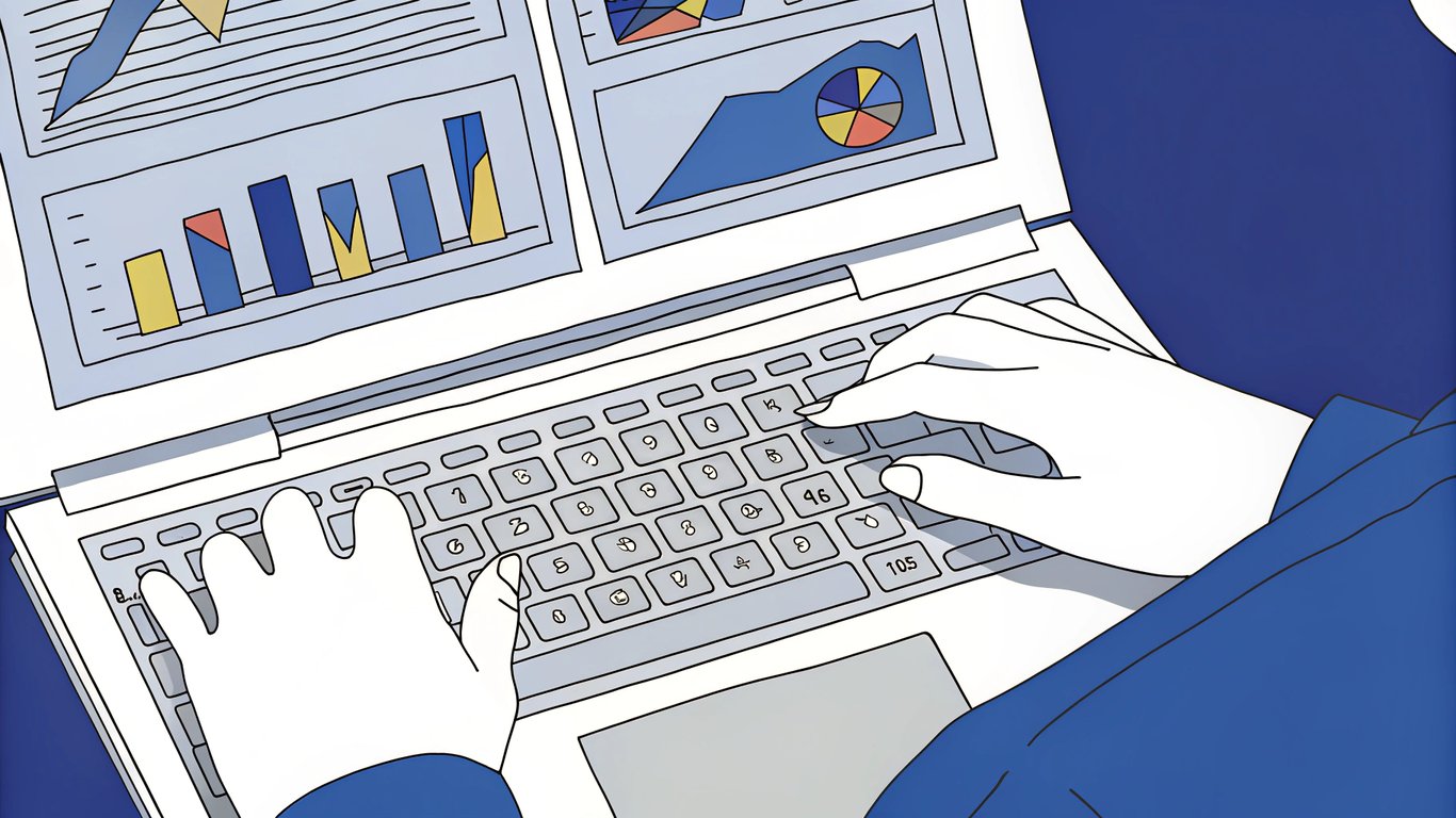 Illustration of conversational AI for data analysis, showing a user asking a question and receiving visual data answers.