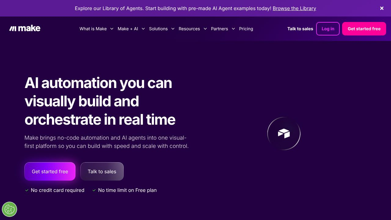 Screenshot of the Make (formerly Integromat) visual workflow builder interface.